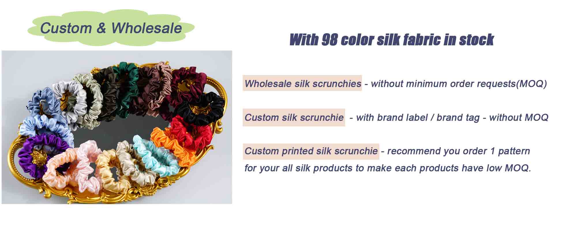 100 silk scrunchie