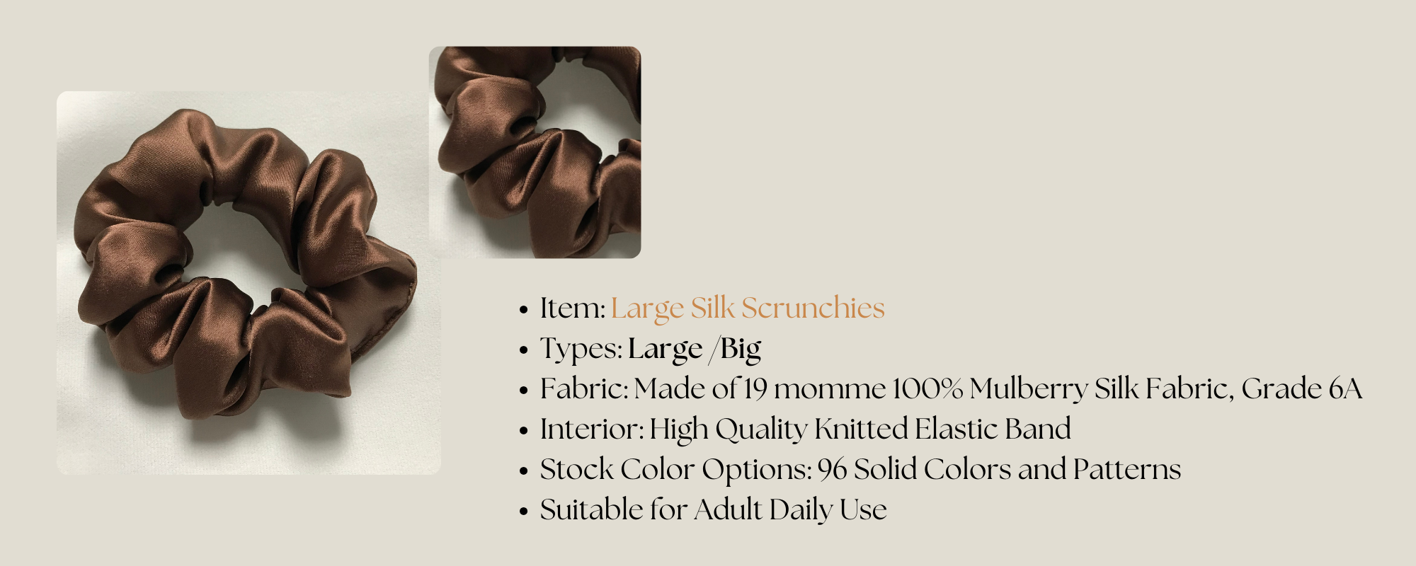 custom silk scrunchie wholesale
