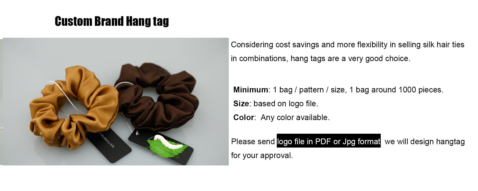 custom silk scrunchie with logo