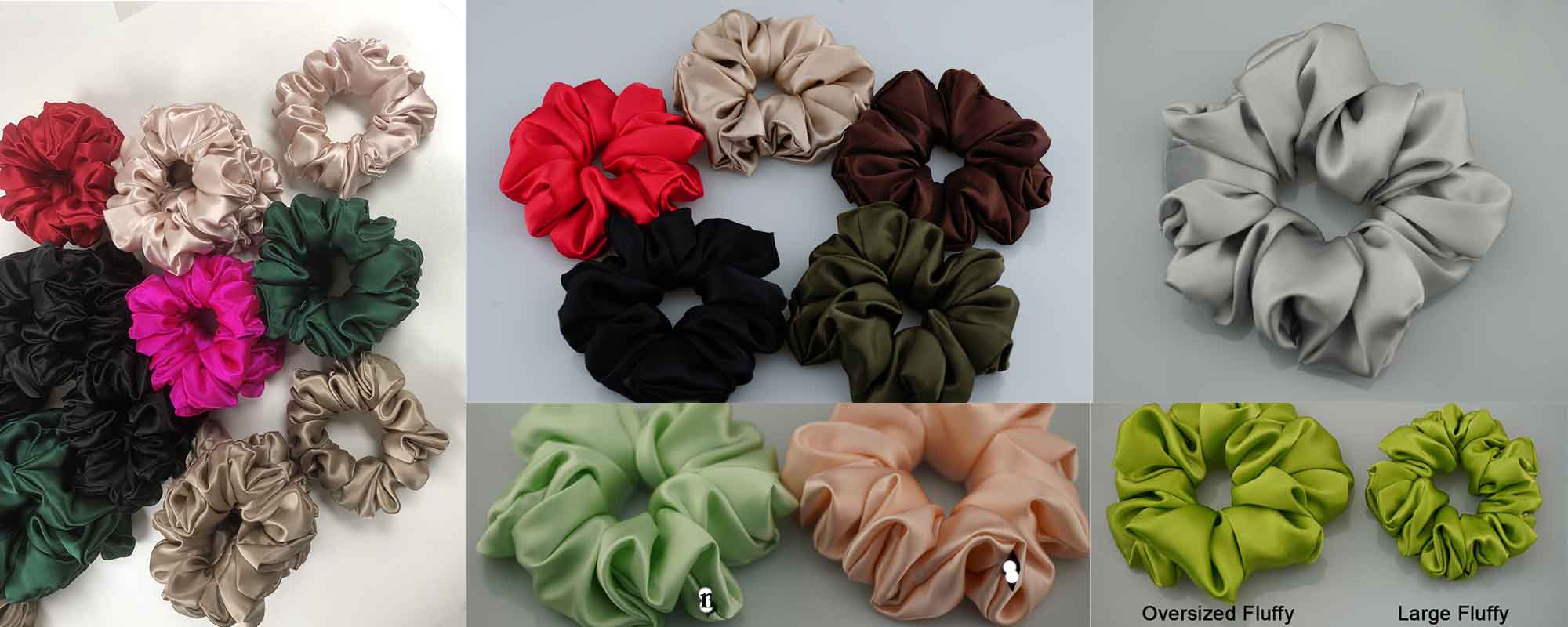 oversized fluffy silk scrunchies