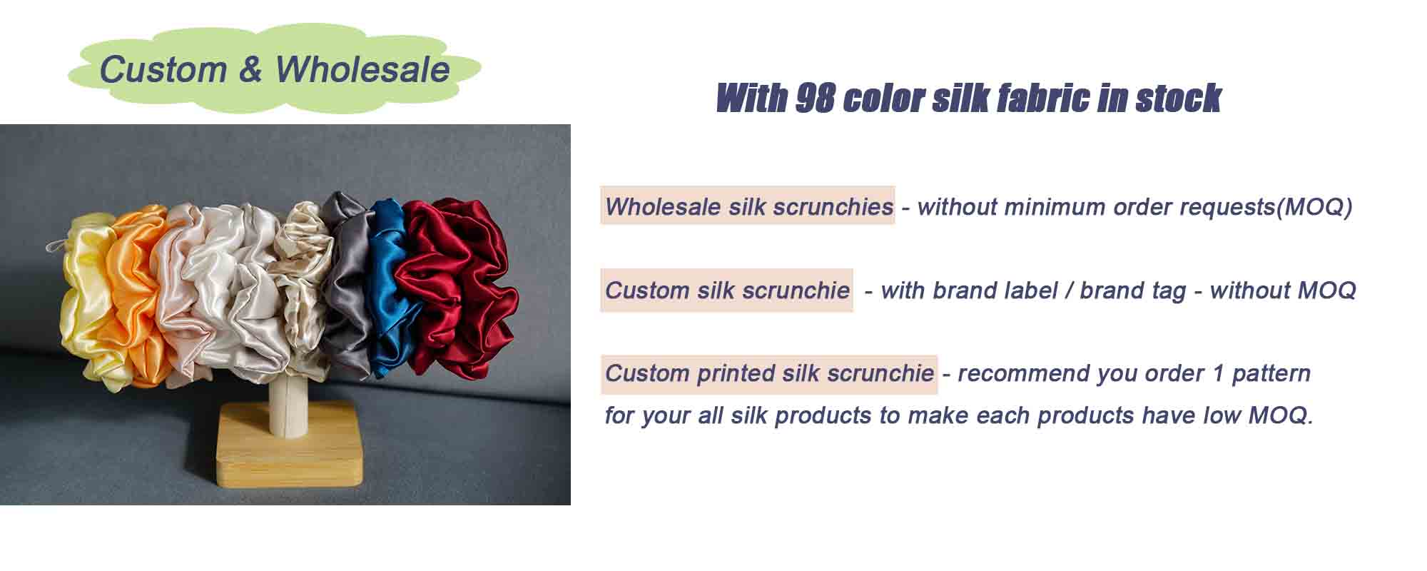 Large silk scrunchies