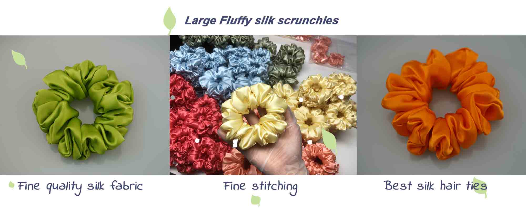 large fluffy silk scrunchies