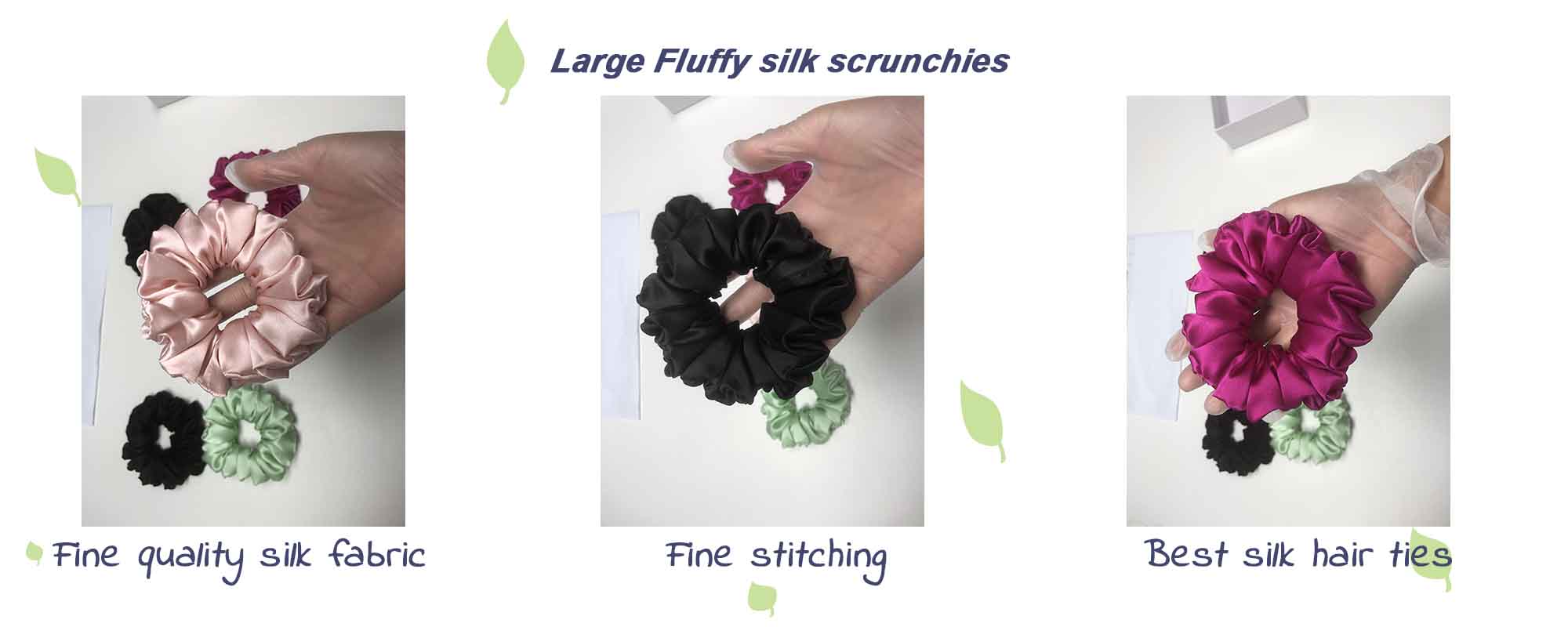 large fluffy silk scrunchies