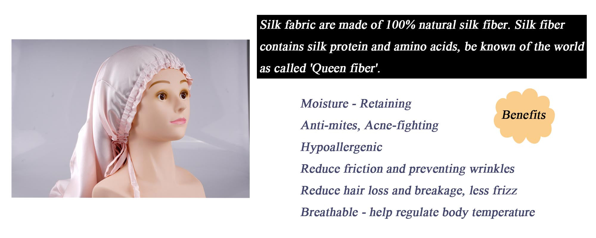 long silk hair bonnet