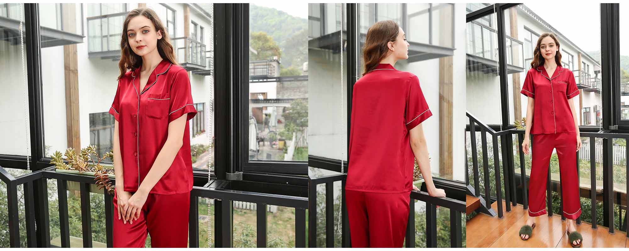 Silk Short Sleeves & Long pants 19 Momme - custom and wholesale