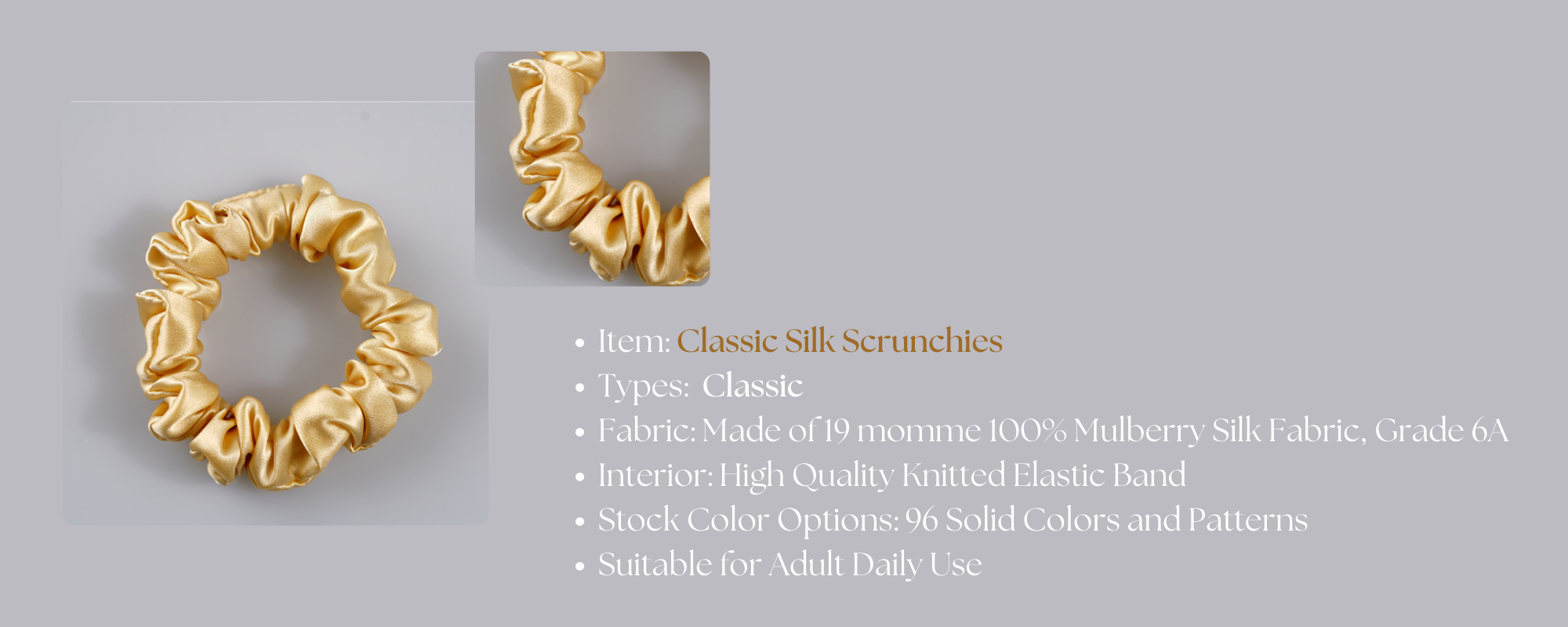 custom silk scrunchie wholesale