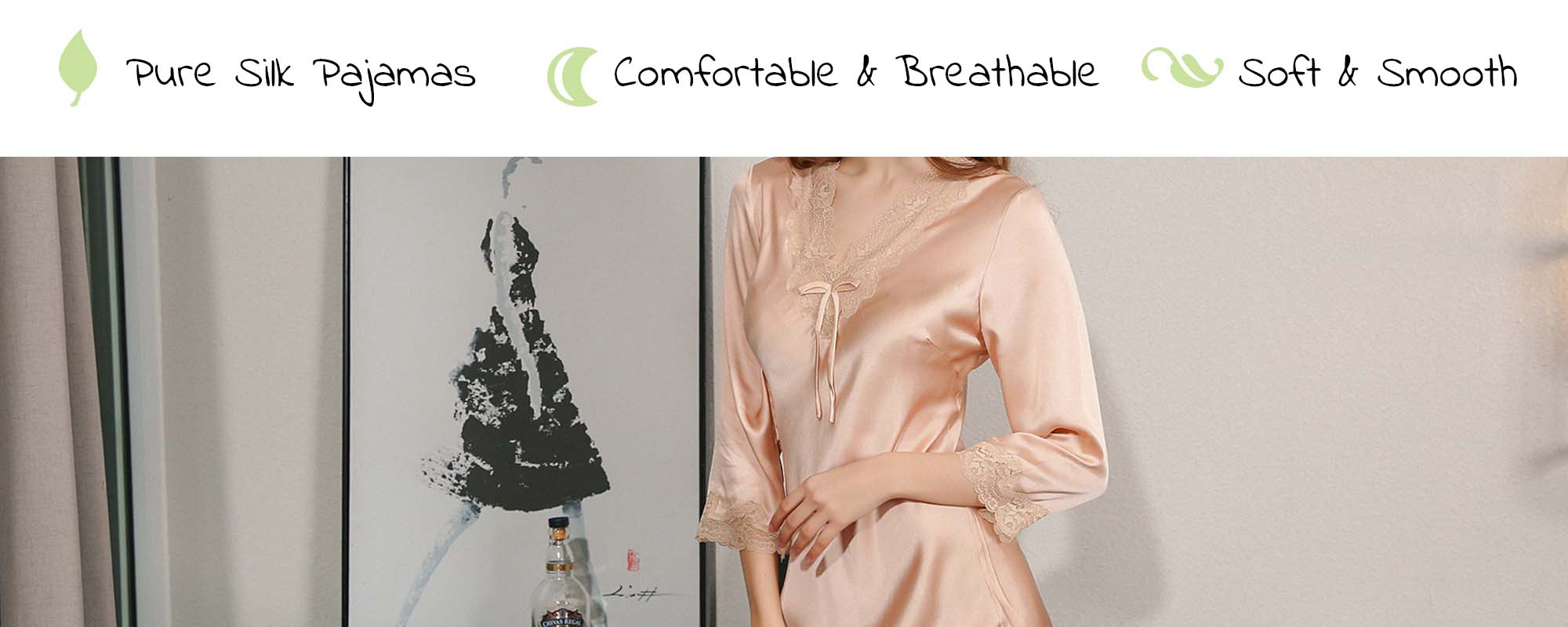 Silk Nightgown long sleeves 16 Momme - custom and wholesale