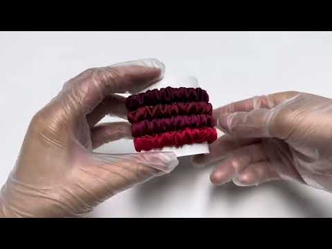 Silk skinny scrunchies - 4 Pack - Red