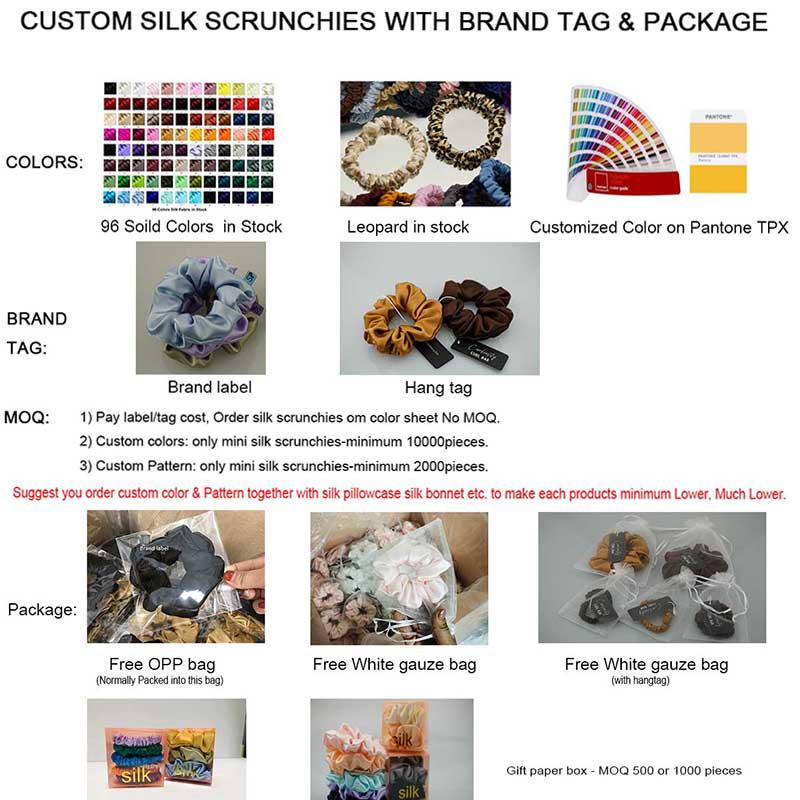 Medium Silk Scrunchies - custom and wholesale