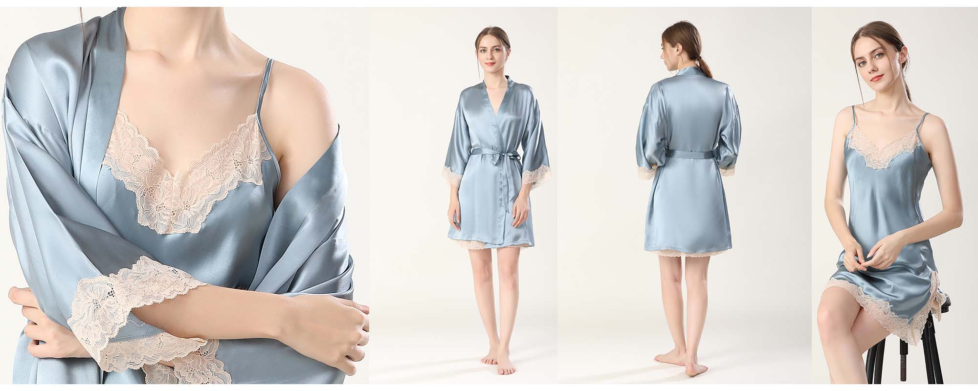 Silk Nightgown Robe Set 16 Momme - custom and wholesale