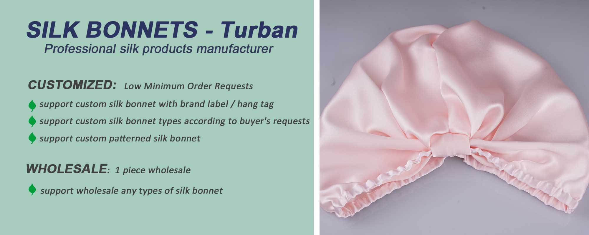 custom silk bonnet wholesale