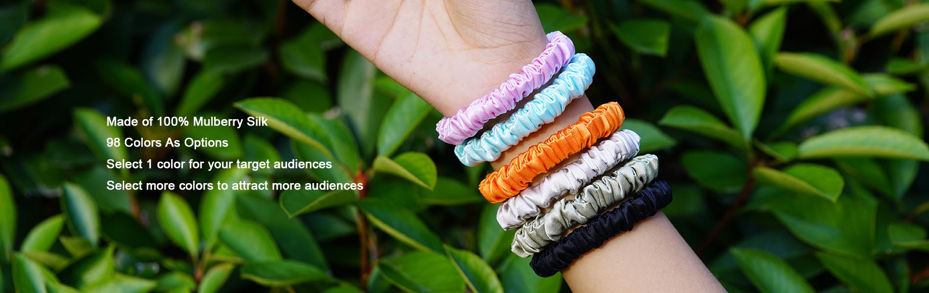 wholesale silk scrunchies mini