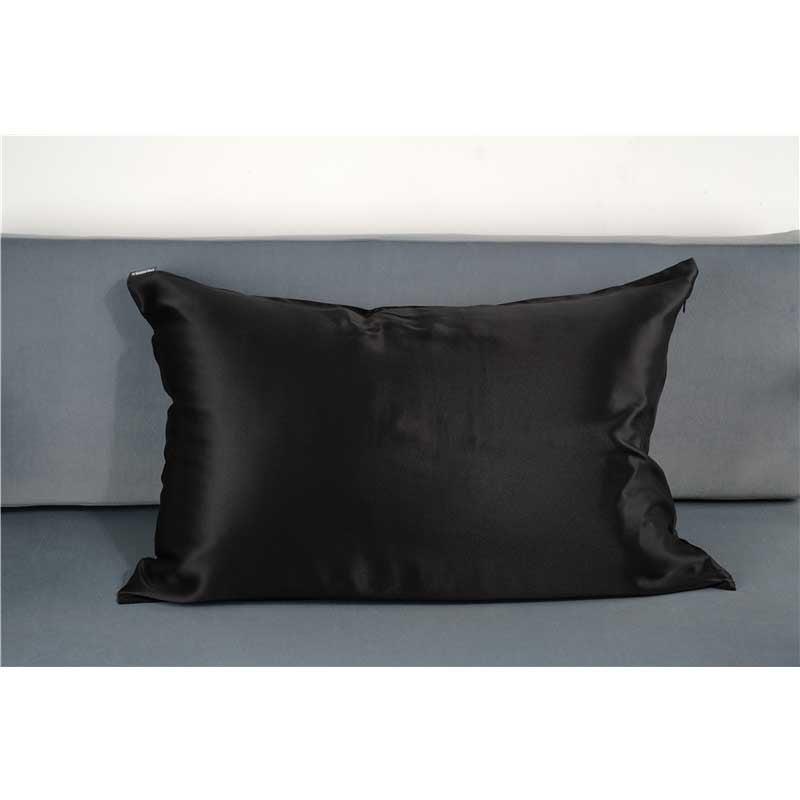 22 Momme silk pillowcase - Queen - Hidden Zip - Black