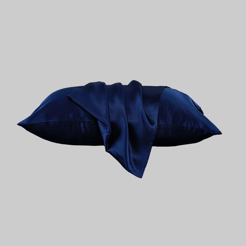 100% mulberry silk pillowcase 19 momme - Blue - Dropshipping