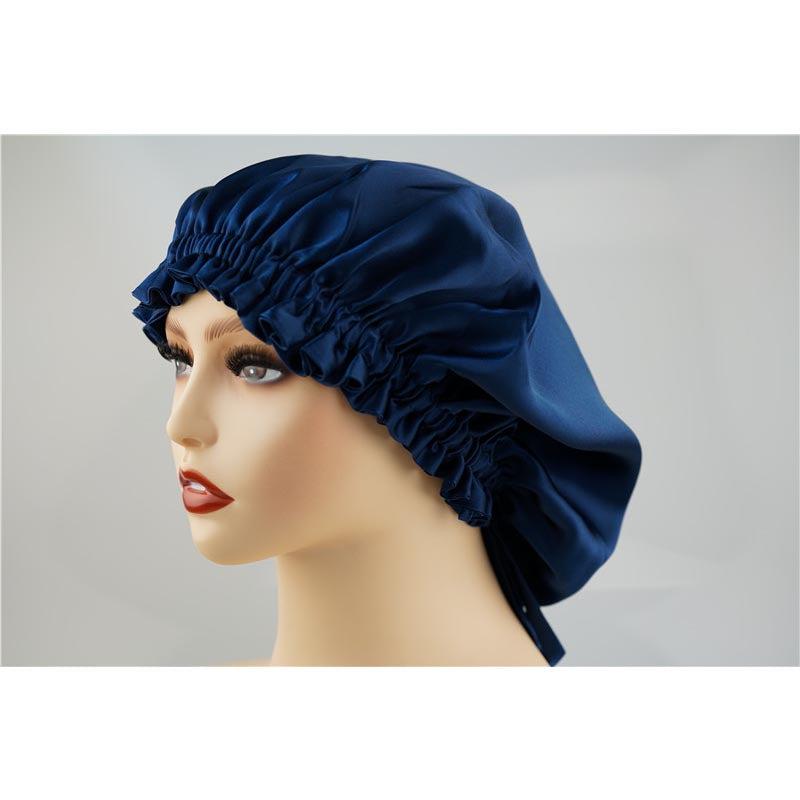 Silk hair cap - Double side - adjustable - Navy Blue