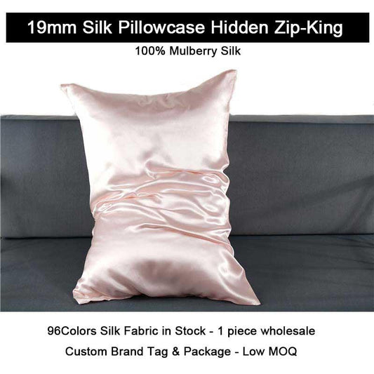 19 Momme Silk Pillowcase - Hidden zip - King size - custom and wholesale