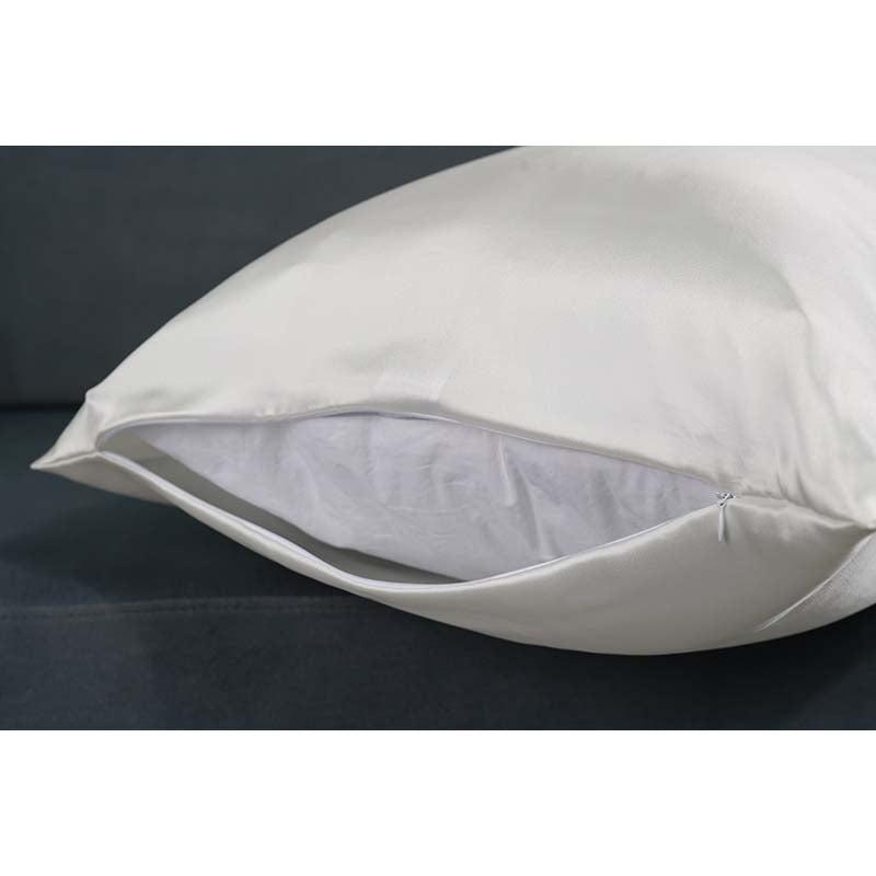 22 Momme silk pillowcase - Queen - Hidden Zip - White