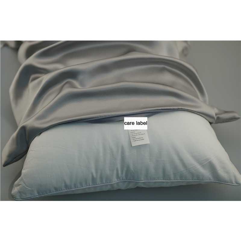 22 Momme silk pillowcase - Queen - Hidden Zip - Silver Grey