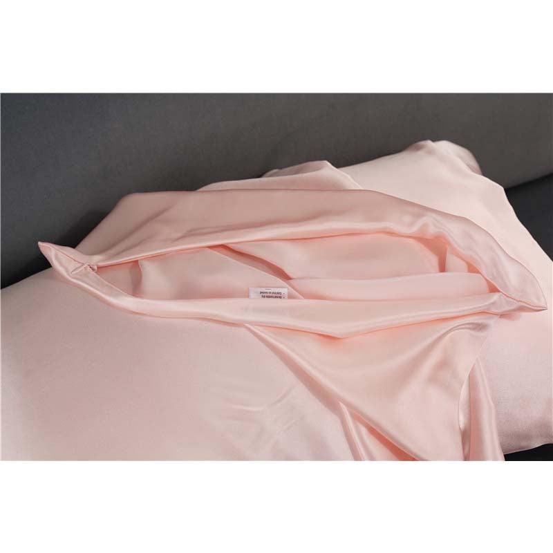 22 Momme silk pillowcase - Queen - Hidden Zip - Pink