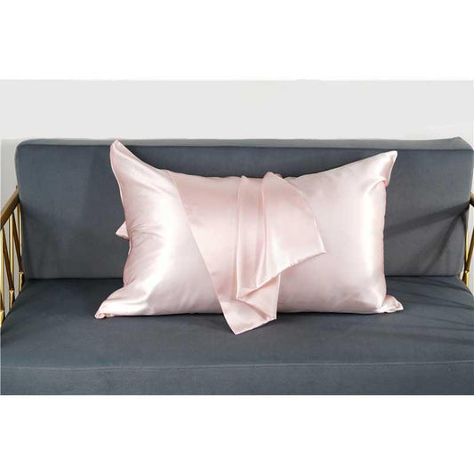 25 momme silk pillowcase - queen - hidden zip - Pink