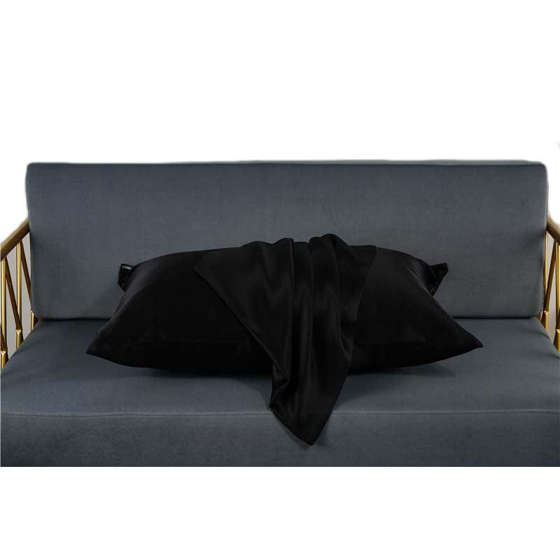 25 momme silk pillowcase - queen - envelope - Black