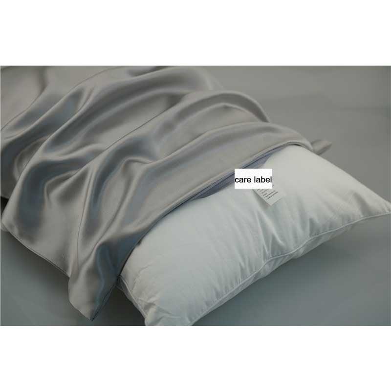 25 momme silk pillowcase - queen - hidden zip - Silver Grey