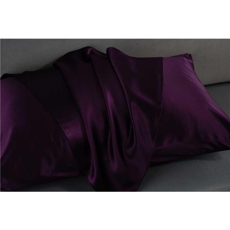 30 Momme silk pillowcase - queen - hidden zip - Deep Purple