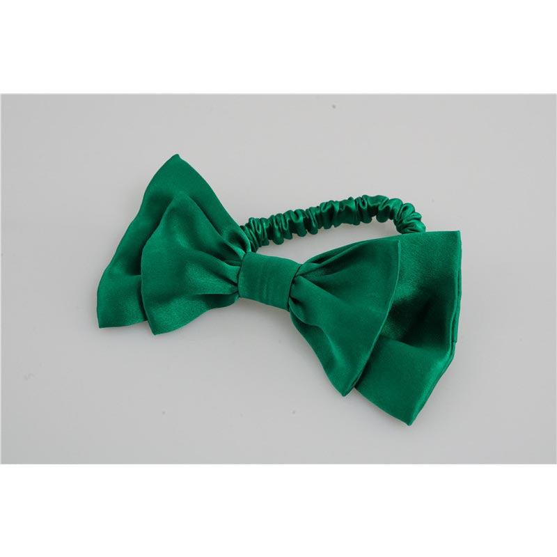 Bow Silk Scrunchies Christmas green