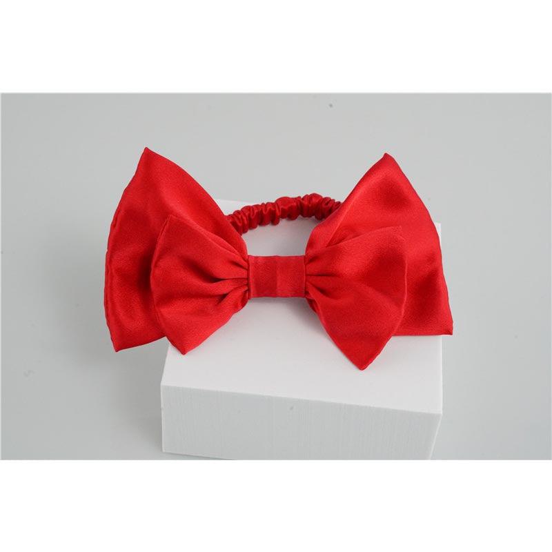 Bow Silk Scrunchies Pomegranate red