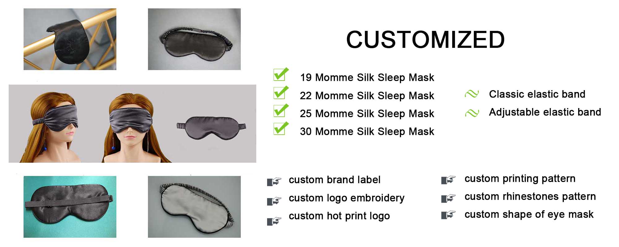 custom silk eye mask