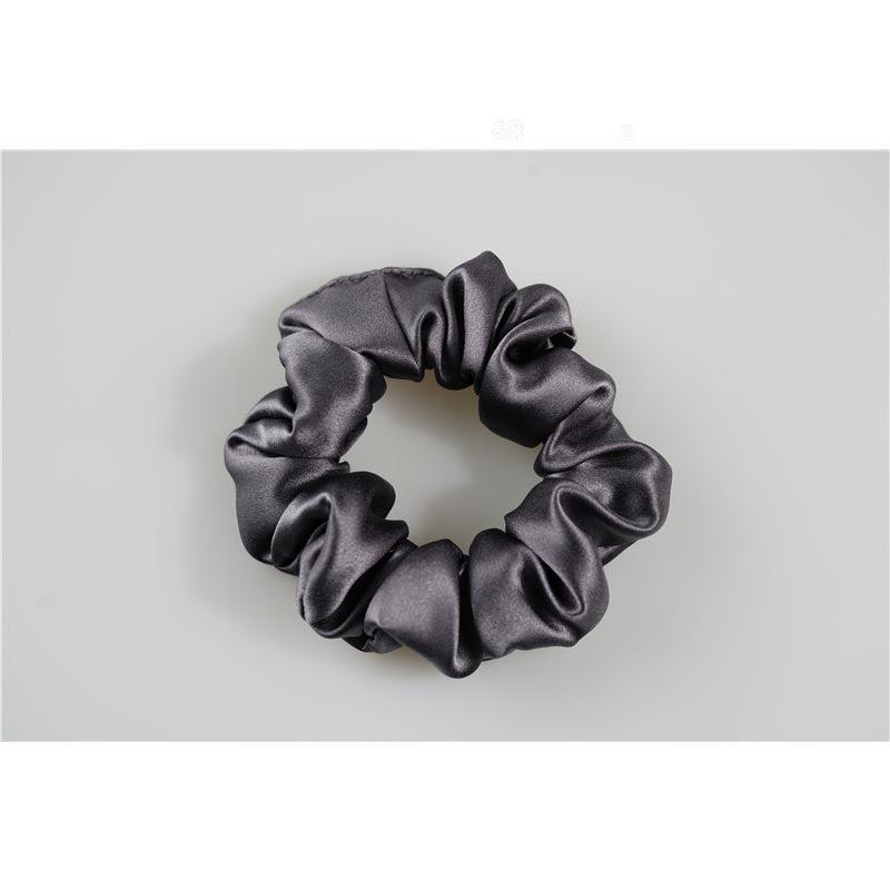 Dark Grey silk scrunchies medium