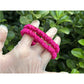 Deep Rose Pink silk scrunchies mini