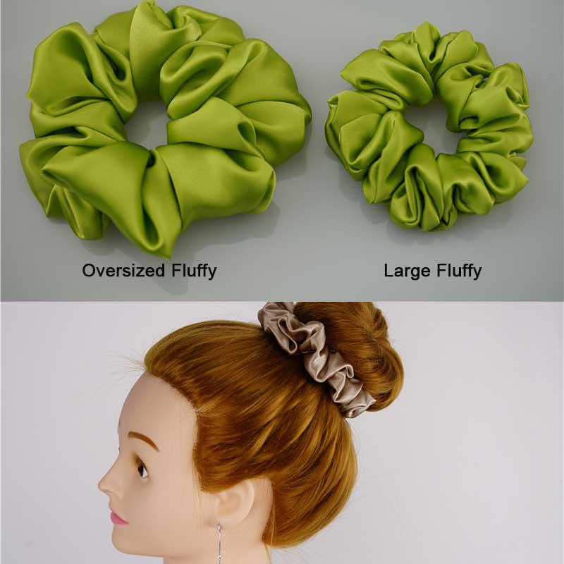 Large Fluffy Silk Scrunchies - custom and wholesale