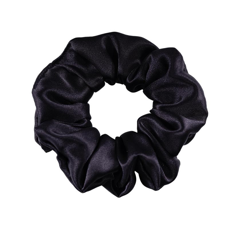 Large Silk Hair Scrunchie - Black - Dropshipping