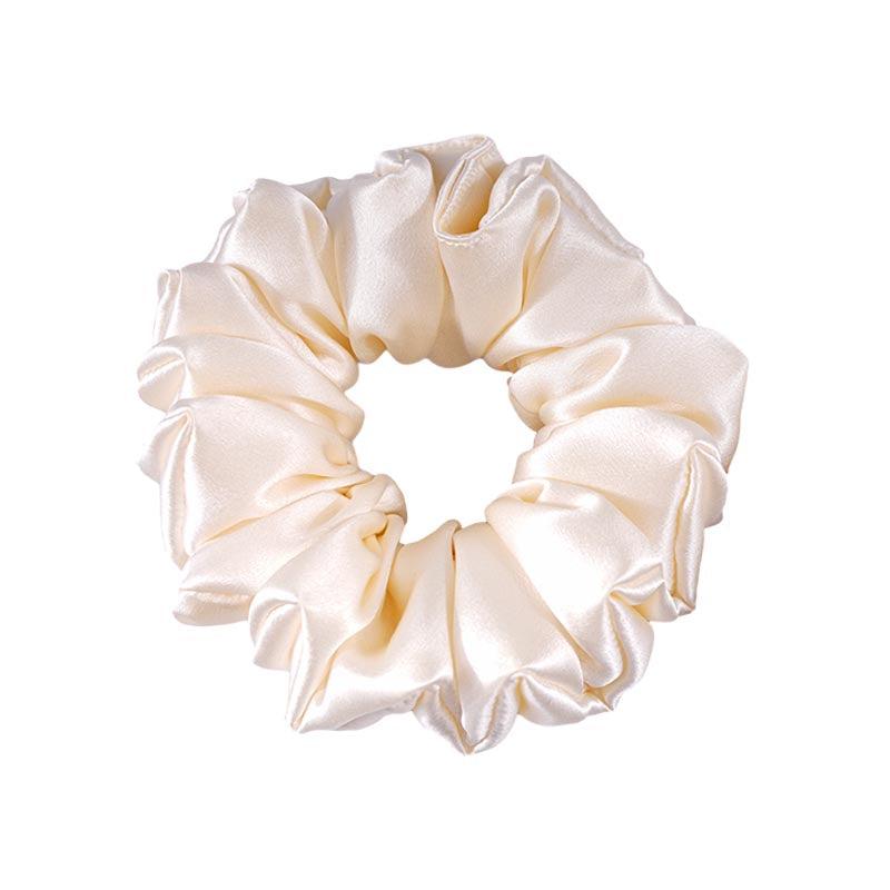 Large Silk Hair Ties Fluffy - Champagne - Dropshipping
