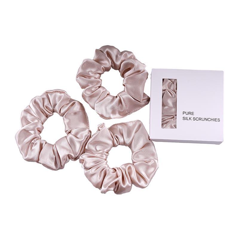 Large Silk Scrunchies - Nude - 3 Pack - Dropshipping