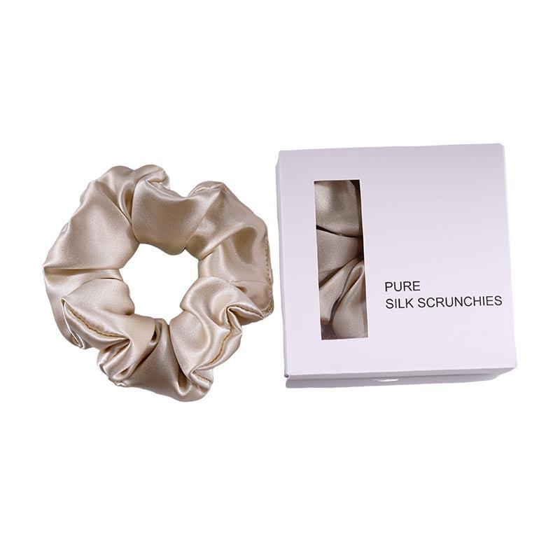 Large Silk Scrunchies - Beige - Dropshipping