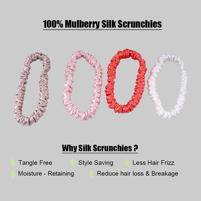 4 Pack Mini Silk Scrunchies - Luscious - dropshipping