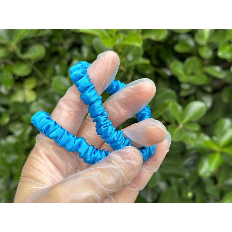 Electric blue silk scrunchies mini