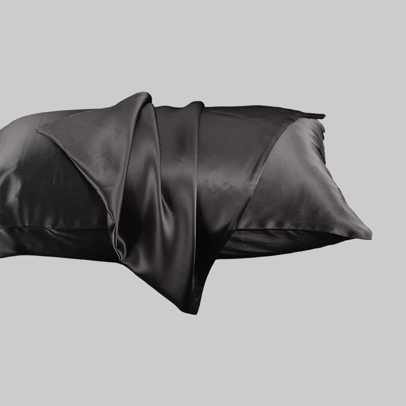 100% mulberry silk pillowcase 19 momme - Charcoal - Dropshipping