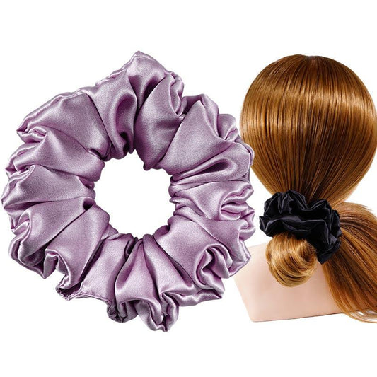 Large Silk Scrunchie Fluffy - Burnished Lilac