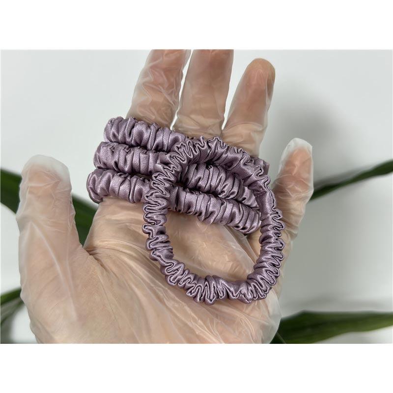 Purple lotus silk scrunchies mini