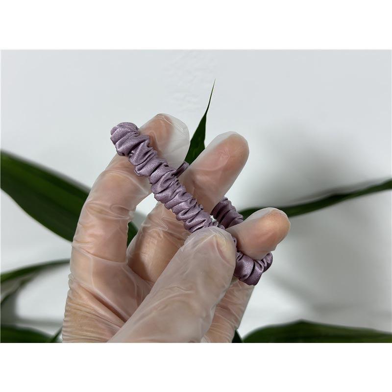 Purple lotus silk scrunchies mini