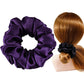 Large Silk Scrunchies Fluffy - Dark Purple