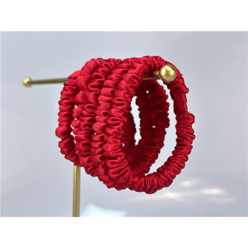 China Red silk scrunchies mini