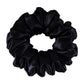 Large Fluffy Silk Scrunchies Black