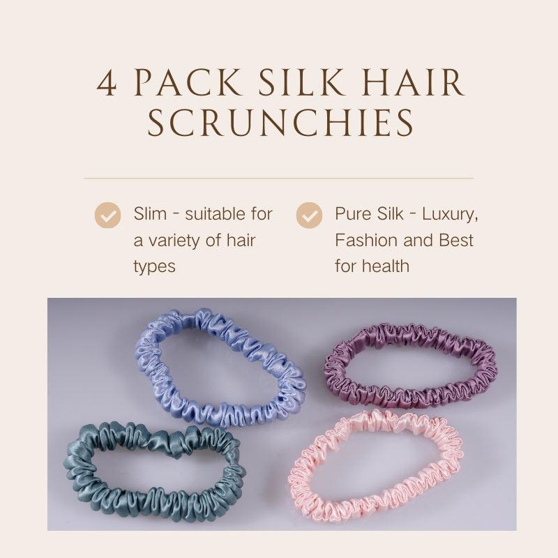 4 Pack Mini Silk Scrunchies - Lithe