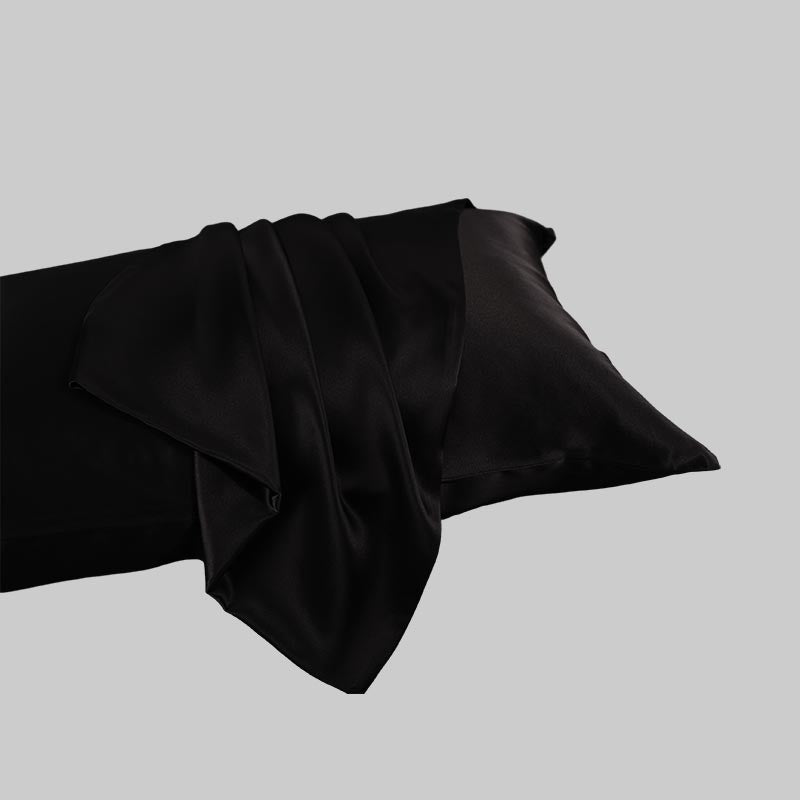 100% mulberry silk pillowcase 19 momme - Black - Dropshipping