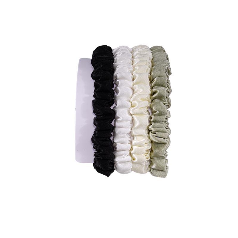 4 Pack Skinny Silk Hair Ties - Chilly - dropshipping