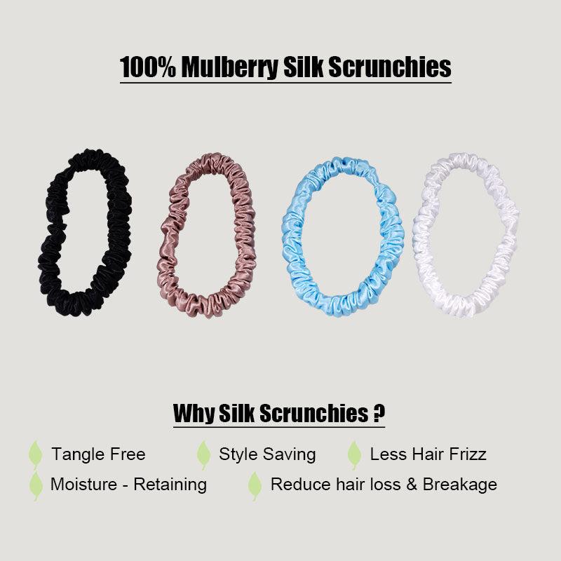 4 Pack Skinny Silk Scrunchies - Freedom